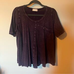 Altar'd State Deep Purple Distressed Tee
